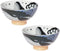 Minoru Touki White Wave Whale Blue Ceramic Rice Bowl Small Set of 2 ?4.4×H2.4in 11.29oz...