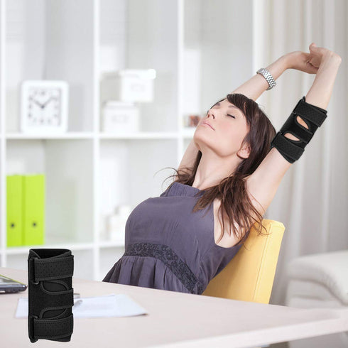Elbow Brace, 2 Removable Metal Splints for Tendonitis, Elbow Brace for Ulnar Nerve Entrapment, Cubital Tunnel Syndrome, Night Elbow Splint for Men...