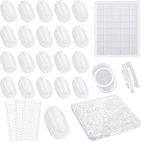 Adhesive Plastic Sticky Clips White Clips Reusable Removable Sticky Clips Small Poster Clips Wall Clips Hanging Bulletin Board Clips for Teachers ...