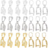 1 Box 30Pcs Jewelry Pinch Bails Snap Bail Hook Pinch Clip Hollow Leaf Curved Clasp Brass Bead Pendant Connector Clips for Jewelry Making Clasps Su...