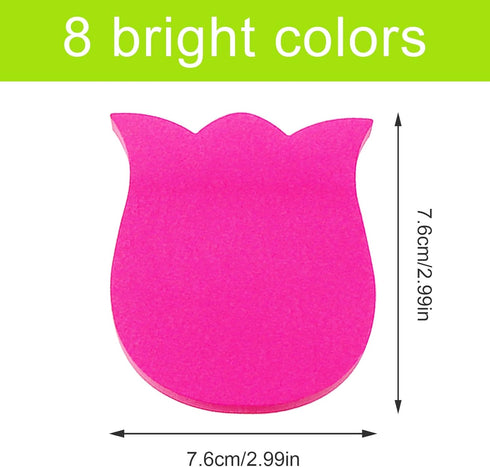 Sticky Notes, 560 Sheets 3 × 3 Inches Tulip Shape Self Sticky Notes Pad, Colour Sticky Notes, Bright Colors Self-Stick Pads for Home Office Notebo...