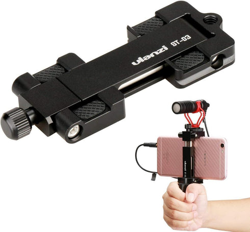 ULANZI ST-03 Metal Smart Phone Tripod Mount with Cold Shoe Mount and Arca-Style Quick Release Plate for iPhone Xs Xs Max X 8 7 Plus Samsung,Cell P...