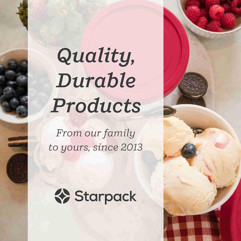 Starpack 'Freeze the Day' Ice Cream Storage Container for Freezer (2 Pcs) - 1 Quart Ice Cream Containers for Homemade Dessert - Reusable Frozen Tr...