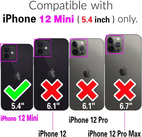 Asuwish Phone Case for iPhone 12 Mini 5.4 with Screen Protector Bling Liquid Glitter Clear Hybrid Silicone Military Grade Protective Heavy Duty Ce...