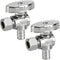 2 Pack Stop Valves, 1/4 Turn Angle Stop Valves, 3/8" OD Compression × 1/2" PEX Chrome Plated Brass for Faucet, Toilet Valves (2×Angle)...