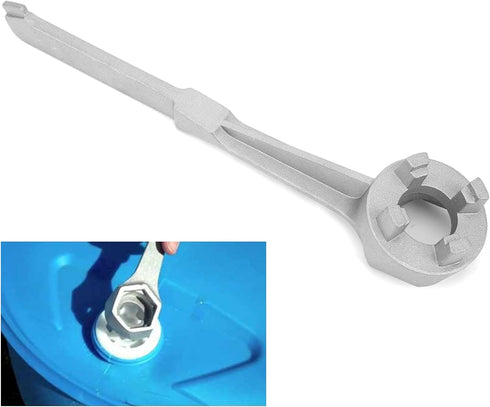 Akozon Drum Wrench, Aluminum Oil Drum Bung Wrench Spanner for Opening Lid of 10 15 20 30 55 Gallon Standard Plug...