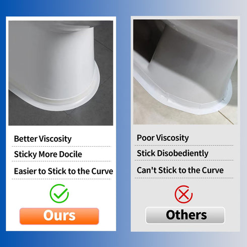 2PC White Caulk Tape for Bath and Kitchen, Peel and Stick Caulk Strips for Bathroom Waterproof, Toilet Caulk Strips Self Adhesive Toilet Tape for ...