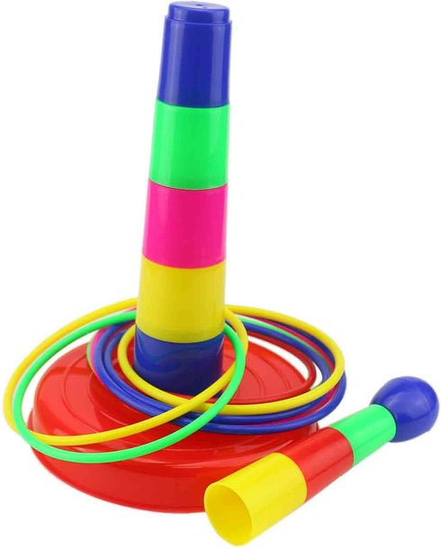 Ogrmar 18" Colorful Plastic Sport Ring Toss Game Set for Kids...