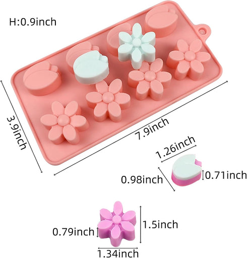 Flower Chocolate Molds 3pcs Tulip Silicone Candy Molds For Ice Cube Resin Soap Cupcake Decoration...