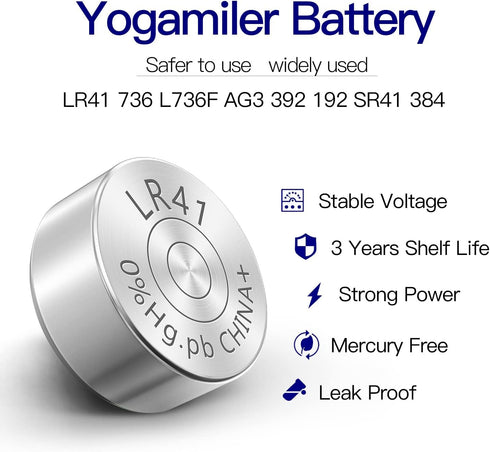 40-Pack LR41 AG3 392 192 SR41 384 736 L736F Battery 1.5V Button Cell Batteries...