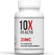 10X Health Zinc Picolinate - Contains Zinc 30mg for DNA & Protein Synthesis, Overall Wellness & Immune Support Supplement - Zinc Supplements - 60 ...