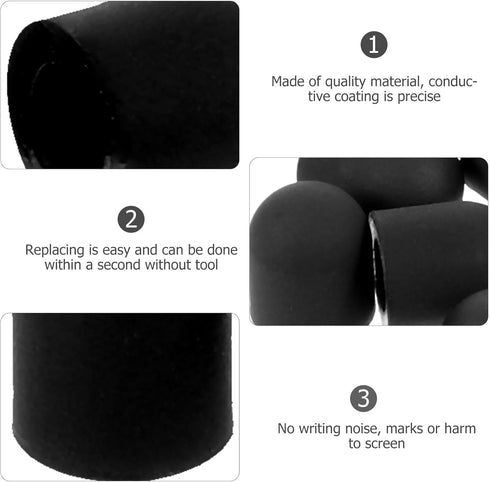 ULTECHNOVO Stylus Pen Tips, Replacement Stylus Pen Replacement Tips Replacement Rubber Tips 15 Pcs Rubber Tips Universal Stylus Pens Stylus Pens R...