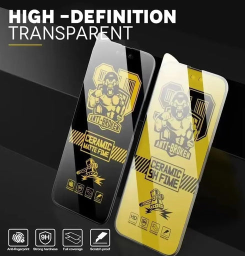 Privacy Matte Glass Screen Protector for iPhone 15 Pro Max, Unbreakable Anti-scratch Ceramics 9H Film Screen Protector, ?Transparent...