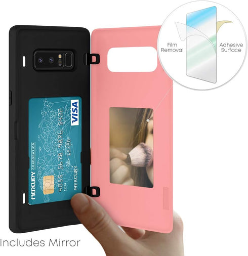 GOOSPERY Galaxy Note 8 Wallet Case with Card Holder, Protective Dual Layer Bumper Phone Case (Pink)...