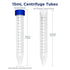 Membrane Solutions Conical Centrifuge Tubes 15mL, 50 Pack Sterile Plastic Test Tubes with Screw Caps, Polypropylene Container with Graduated and W...