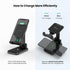 2 in 1 Wireless Charger, Dual Wireless Charging Desk Phone Stand,10W Qi Fast-Charging Foldable Tablet Stand for iPhone 12/11/MAX/XS/XR/X/8,AirPods...