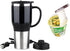 Hot Water Heater Mug for Car - Car Electric Kettle Heated Stainless steel Portable Cigarette Lighter Heating Cup Coffee Cup with Charger for Outdo...