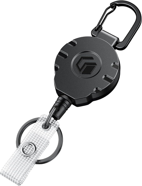 Uniclife Retractable Keychain for Badge Holder Heavy Duty Badge Reel for up to 8 oz Strong ABS Casing with Stainless Steel Spring Coil 31.5 Inch S...