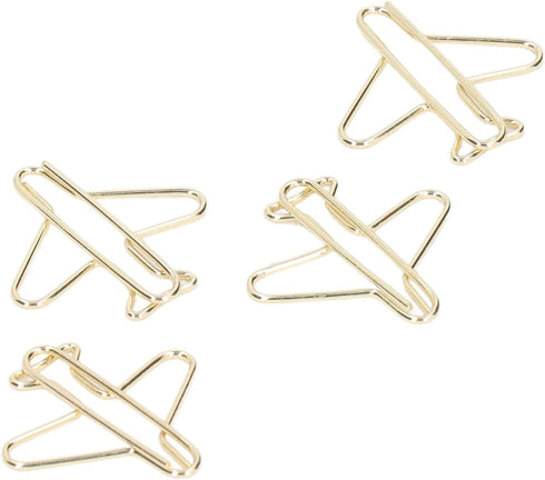 Clips Paper Clamps,100pcs Portable Anti Rust Electroplating Gold Cute Airplane Shaped Paper Clips for Office School and Home Supplies Paperclips T...