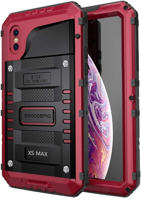 seacosmo for iPhone Xs Max Waterproof Case, Military Grade 360 Full Body Protective Rugged Heavy Duty Case Shockproof Drop Resistant Defender for ...