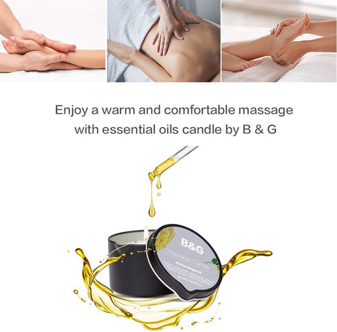 B & G Massage Candle - 6.5Oz Aromatherapy Scented Candle Moisturizing Luxurious Intimacy Relaxing Essential Oil Body Massage Candle for Home Spa -...