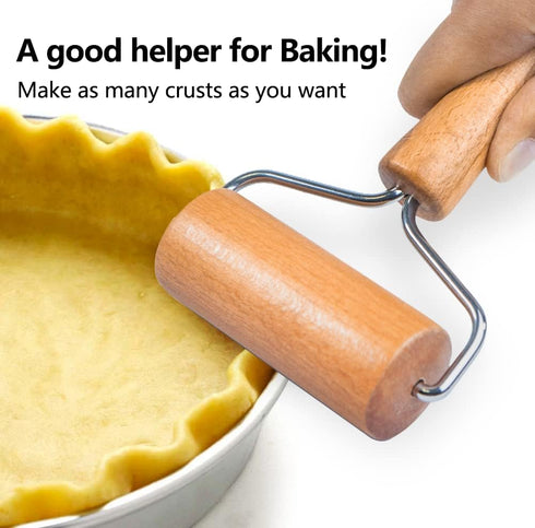 Small Rolling Pin, Wooden Dough Roller, Non-Stick Pizza Roller, Dough Baker Roller Set for Home Kitchen Baking Cooking(9.5cm/3.74in)...