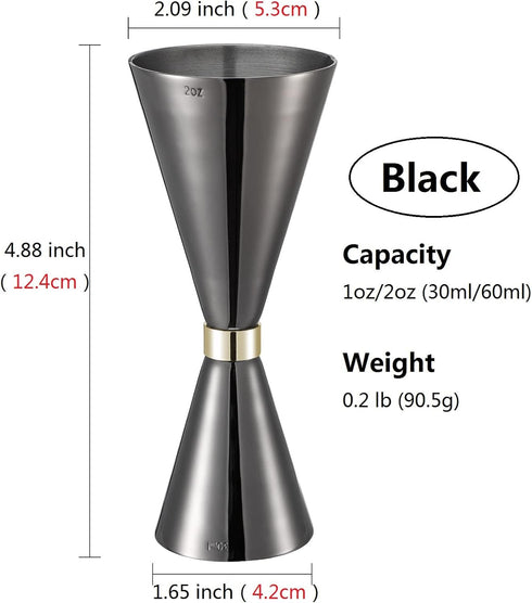 Jigger 2oz 1oz (60ml/30ml),Finished Japanese Jigger with Measurements Inside,cocktail measuring cup jigger for bartending...