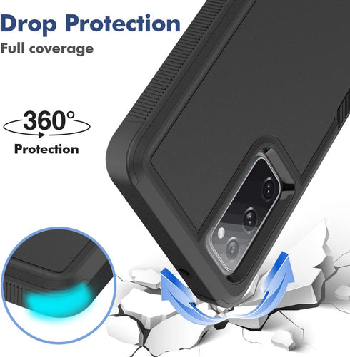 for Samsung Galaxy S20 FE 5G Case: Dual Layer Protective Heavy Duty Cell Phone Cover Shockproof Rugged with Screen Protector - Military Protection...