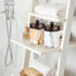 3PC Farmhouse Decor Qtip Holder Apothecary Jars Bathroom Vanity Storage Organizer -Countertop Canister Plastic Container &Cute Stickers for Cotton...
