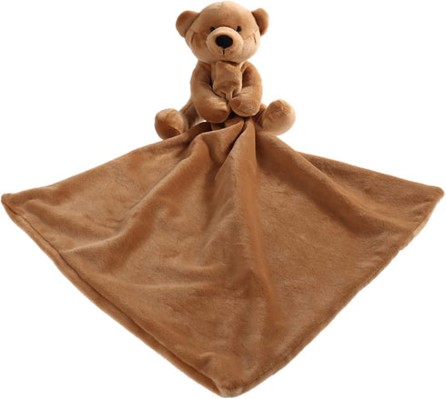 Apricot Lamb Stuffed Animals Security Blanket Brown Teddy Bear Infant Nursery Character Blanket Luxury Snuggler Plush(Brown Bear, 13 Inches)...