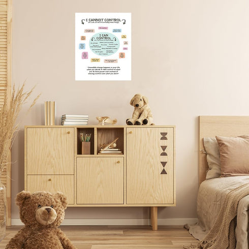 uoyien Growth Mindset Mental Health Posters I Cannot Control and I Can Control Positive Affirmations Charts Canvas Wall Art Kids Educational Print...