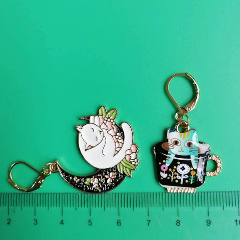 6pcs Cat Crochet Removable Locking Stitch Markers for Knitting and Crocheting Cute Metal Charms Great Gift Knitting Supplier...