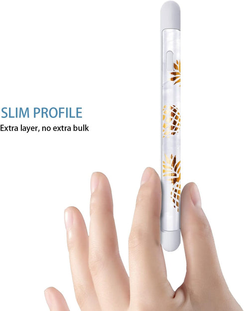 Fingic for iPhone 8 Pineapple Case,iPhone 7 Phone Case, Slim Golden Pineapple&Grey Marble Cute Pattern Cover for Girls Ladies Hard PC Soft Rubber ...