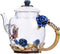 Tea Pot Glass, Fancy Tea Cup, Fancy Tea Set for Adults, Pretty Tea Teapot?10.6oz / 300ml? (Blue)...