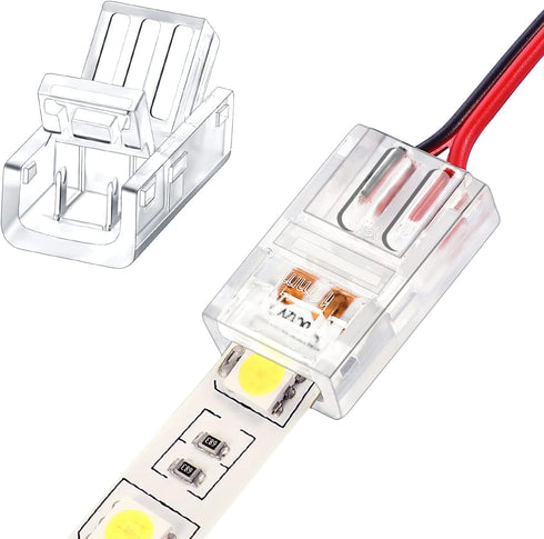 40 Pieces RGB LED Light Strip Connectors Unwired Gapless Solderless Adapter Terminal Extension Waterproof LED Light Adapter Transparent Led Strips...