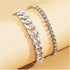 Gold Anklets for Women Shiny Rhinestone Cuban Link CZ Chain Ankle Bracelets Silver Layered Zircon Chains Tennis Anklet Set Dainty Cute Boho Beach ...