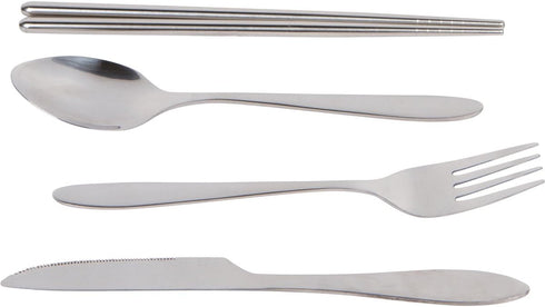 Reusable Travel Utensils with Case | Fork and Spoon Set with Knife, Chopsticks and Optional Reusable Straw– Office, Travel, or Camping Accessories...
