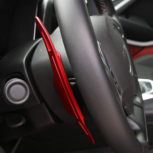 HIGH FLYING 2pcs Interior Accessories Steering Paddle Shift DSG Extensions Red for Chevy Chevrolet Camaro 2016-2022, C7 Corvette 2014-2019...
