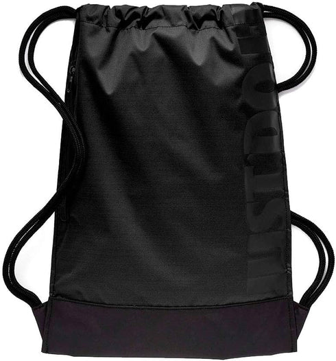 Nike Brasilia Training Gymsack, Drawstring Backpack with Zipper Pocket and Reinforced Bottom, Black/Black/White...