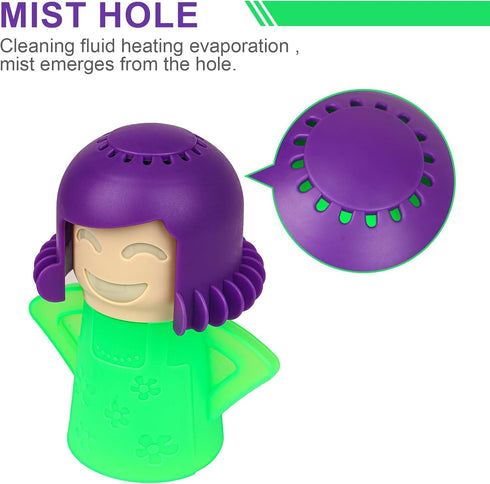Angry or Happy Mama Microwave Cleaner, Microwave Oven Steam Cleaner, Just Add Vinegar and Water, Easily Cleans the Crud in Minutes (Green)...