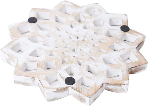 Wooden Trivets for Hot Pots and Pans Tea Pot Holder White Wash Wooden Trivets for Hot Pots and Pans Tea Pot Holder (8 inches, 2)...