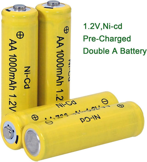 12 Counts 1.2V NI-CD AA 1000mAh Outdoor Solar Rechargeable Batteries Long Lasting for Landscape Lawn Lamps,Pathway Lights...