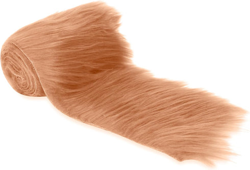 FabricLA Light Brown Shaggy Plush Faux Fur Strips - Craft Fur for Gnomes, Cosplay, and DIY Projects | 4" X 60"...
