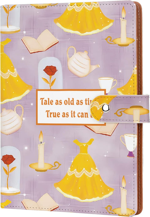 Beauty Beast Portfolio Folder A5 Size Tale As Old As Time Gift TV Movie Lover Gifts Princess Birthday Graduation Gifts for Daughter (A5 Tale As Ol...
