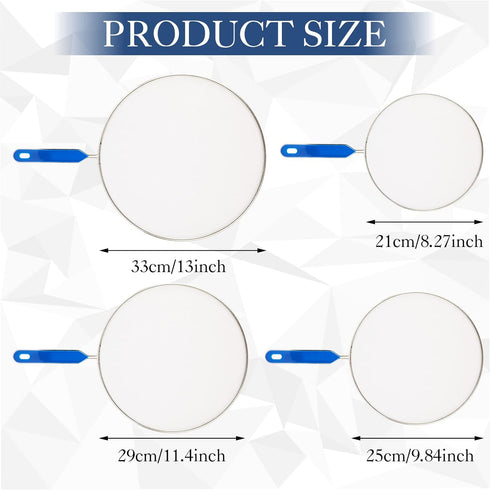 8 Inch Grease Splatter Screen Guard Stainless Steel Splash Screen Protector Guards with Handle Splash-Proof Frying Pan Mesh Pot Lid Cover for Kitc...