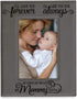 KATE POSH I'll Love You Forever, I'll Like You for Always, as Long as I'm Living, My Mommy You'll be. Engraved Grey Leather Picture Frame. Mother'...