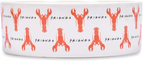 “You’re My Lobster” Cat Bowl, 5” 12.17oz Ceramic & Dishwasher-safe with Lobsters and Friends Logos | Friends Show Pet Products| Cat Bowls for Frie...
