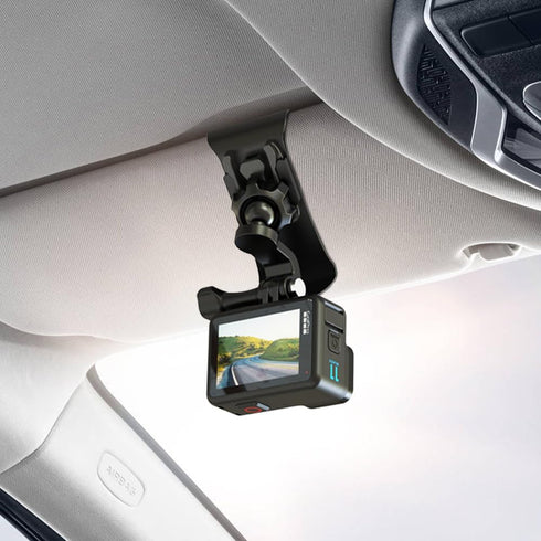 Upgrade Car Sun Visor Mount, VLOG/Video Holder Compatible with GoPro Hero 12/11/10/9/8 Black, Insta360, DJI Action 4/3 and More (1.8 * 3.7 * 2.8in...