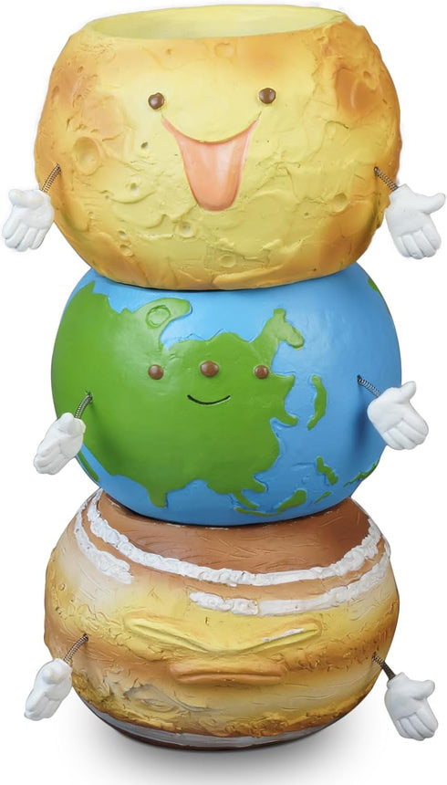 Cinf Mars Flower Pots Doll Shaped Resin Garden Pots Cute Green Plants Flower Pot Lovely Pen Container Modern Decorative Planter Pot for Outdoor or...