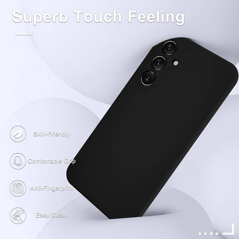 for Samsung Galaxy A15 5G Case, Silicone Phone Case with 1 Screen Protector, Soft Anti-Scratch Microfiber Lining, Full Body Shockproof Slim Cover,...